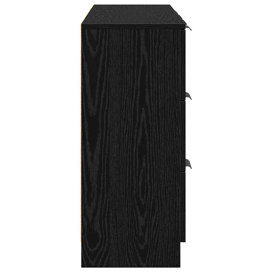 Dressoir met lade 3 pcs Zwart Eiken Bewerkt hout