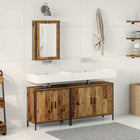 Bathroom furniture with shelf with storage 3 pcs Brown Engineered wood