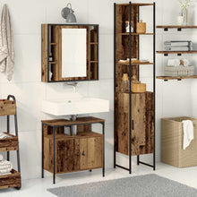 Badkamermeubelset met plank 3 pcs Oud Hout Bewerkt hout