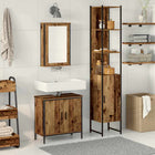 Bathroom cabinet set with shelf with storage 3 pcs Brown Engineered wood