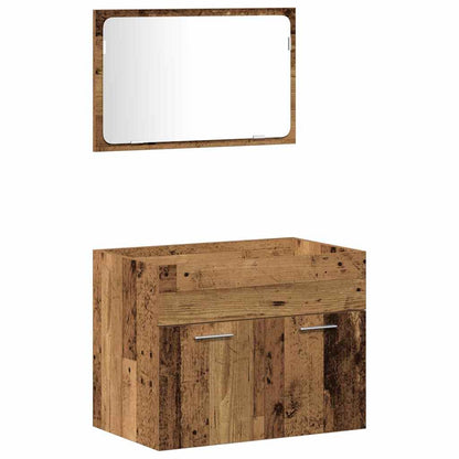Badkamermeubelset Wandgemonteerd 4 pcs Oud Hout Bewerkt hout