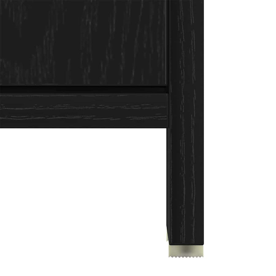 Badkamermeubelset met plank 4 pcs Zwart Eiken Bewerkt hout
