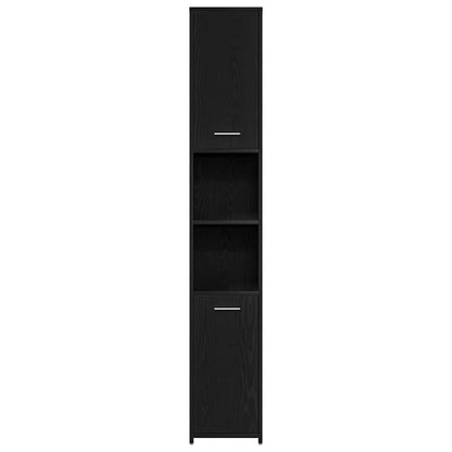 Badkamermeubelset met plank 4 pcs Zwart Eiken Bewerkt hout