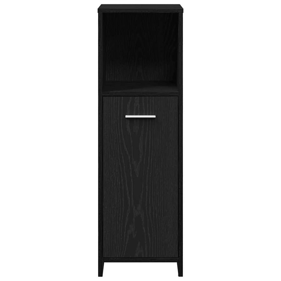 Badkamermeubelset met plank 4 pcs Zwart Eiken Bewerkt hout