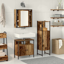 Badkamermeubelset met plank met opslag 3 pcs Bruin Bewerkt hout