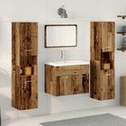 Badkamermeubelset 4 delen bewerkt hout 30x30x130 cm