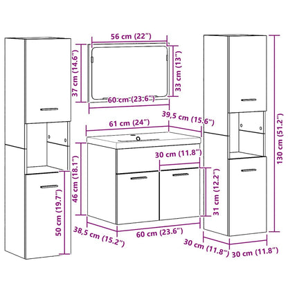 Sets Anders 4 pcs Oude hout 30 x 30 x 130 cm Bewerkt hout