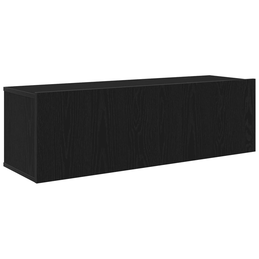 Tv-meubelset 7 pcs Zwart Eiken 100 x 30 x 30 cm Bewerkt hout