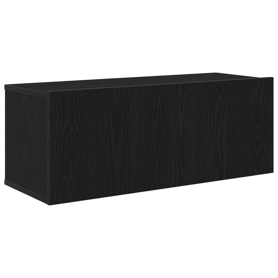 Tv-meubelset 7 pcs Zwart Eiken 100 x 30 x 30 cm Bewerkt hout