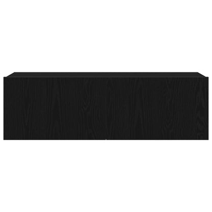 Tv-meubelset 7 pcs Zwart Eiken 100 x 30 x 30 cm Bewerkt hout