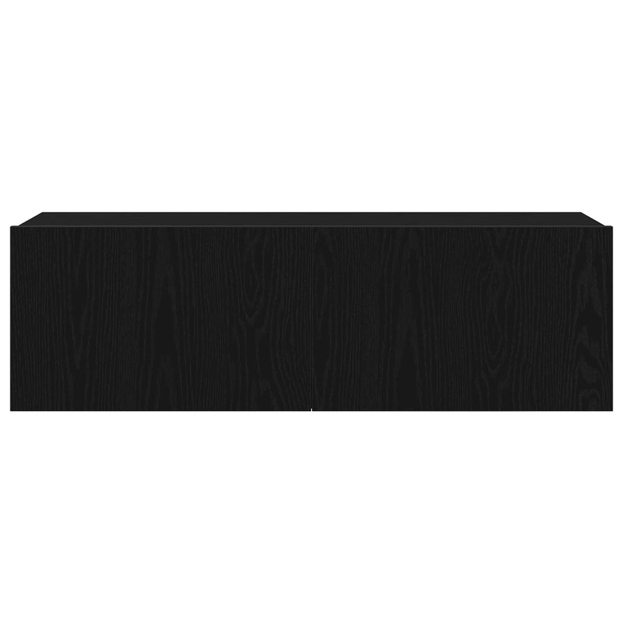 Tv-meubelset 7 pcs Zwart Eiken 100 x 30 x 30 cm Bewerkt hout
