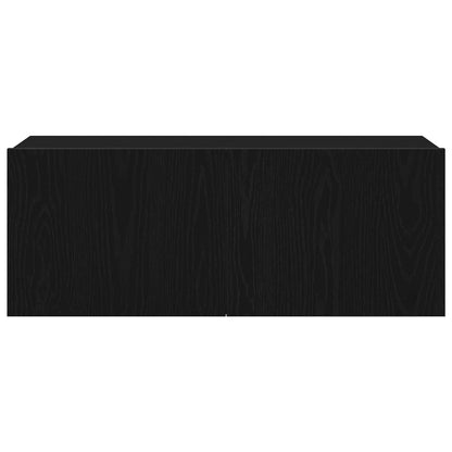 Tv-meubelset 7 pcs Zwart Eiken 100 x 30 x 30 cm Bewerkt hout