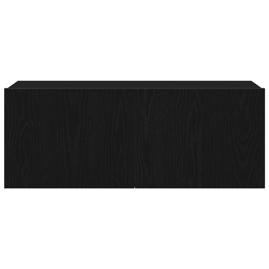 Tv-meubelset 7 pcs Zwart Eiken 100 x 30 x 30 cm Bewerkt hout