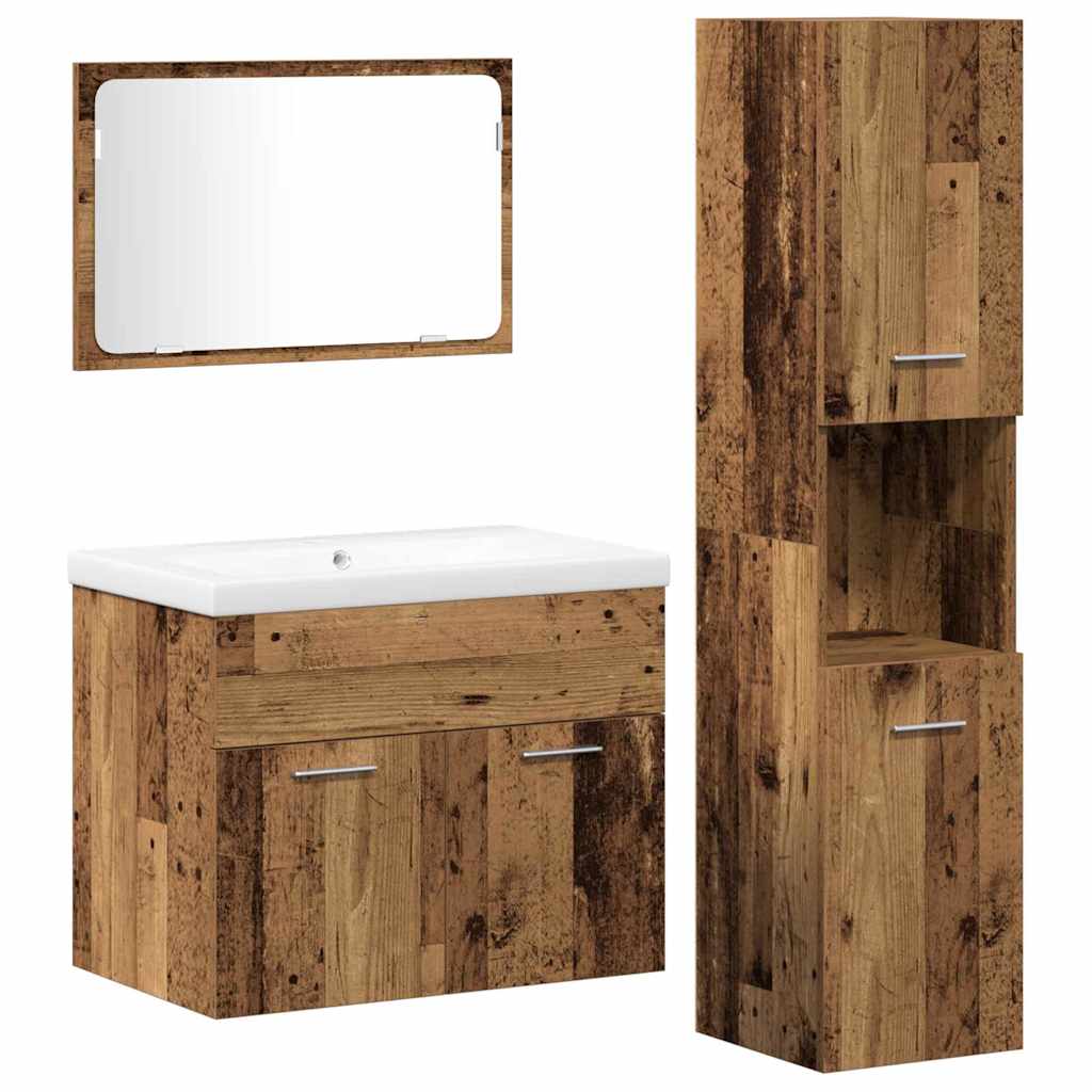 Sets Anders 3 pcs Oude hout 30 x 30 x 130 cm Bewerkt hout