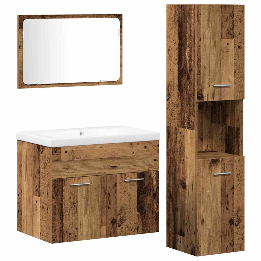 Sets Anders 3 pcs Oude hout 30 x 30 x 130 cm Bewerkt hout