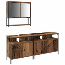 Badkamermeubelset met plank met opslag 3 pcs Bruin Bewerkt hout