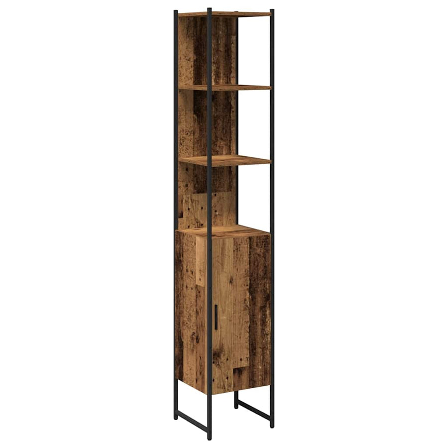 Badkamermeubelset met plank 3 pcs Oud Hout Bewerkt hout