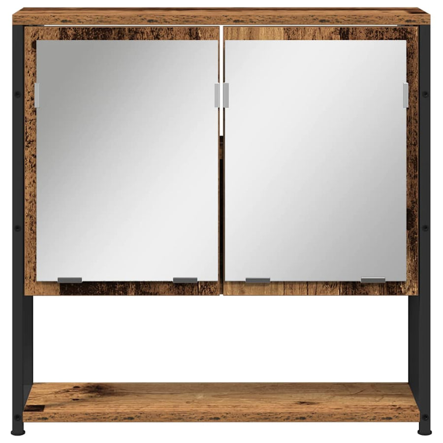 Badkamermeubelset met plank 3 pcs Oud Hout Bewerkt hout