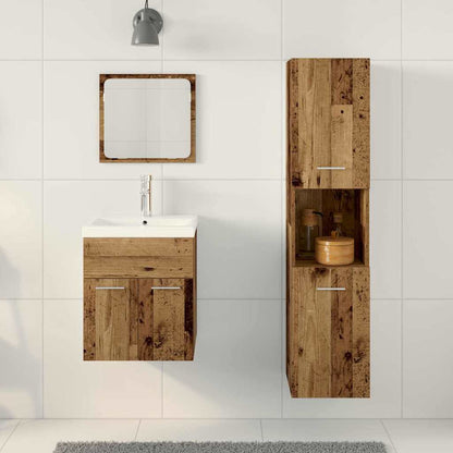 4-Delige Badkamer Meubelset - Geëngineerd Hout 41 x 38.5 x 46 cm Oud hout