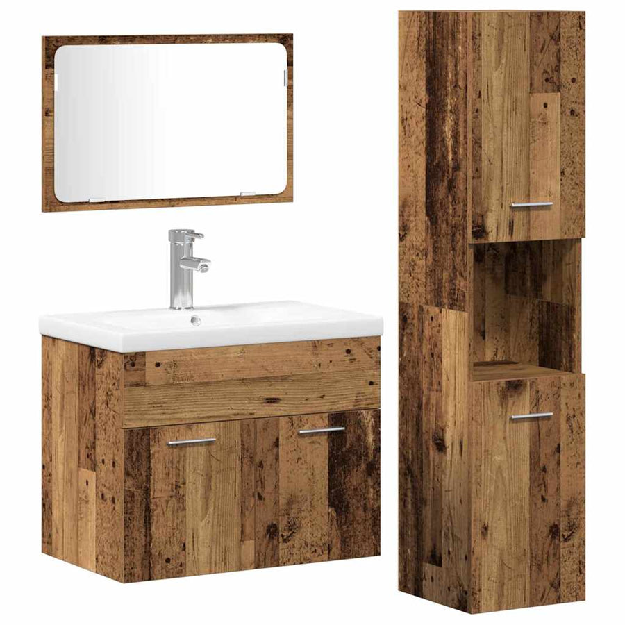 Sets Anders 3 pcs Oude hout 30 x 30 x 130 cm Bewerkt hout