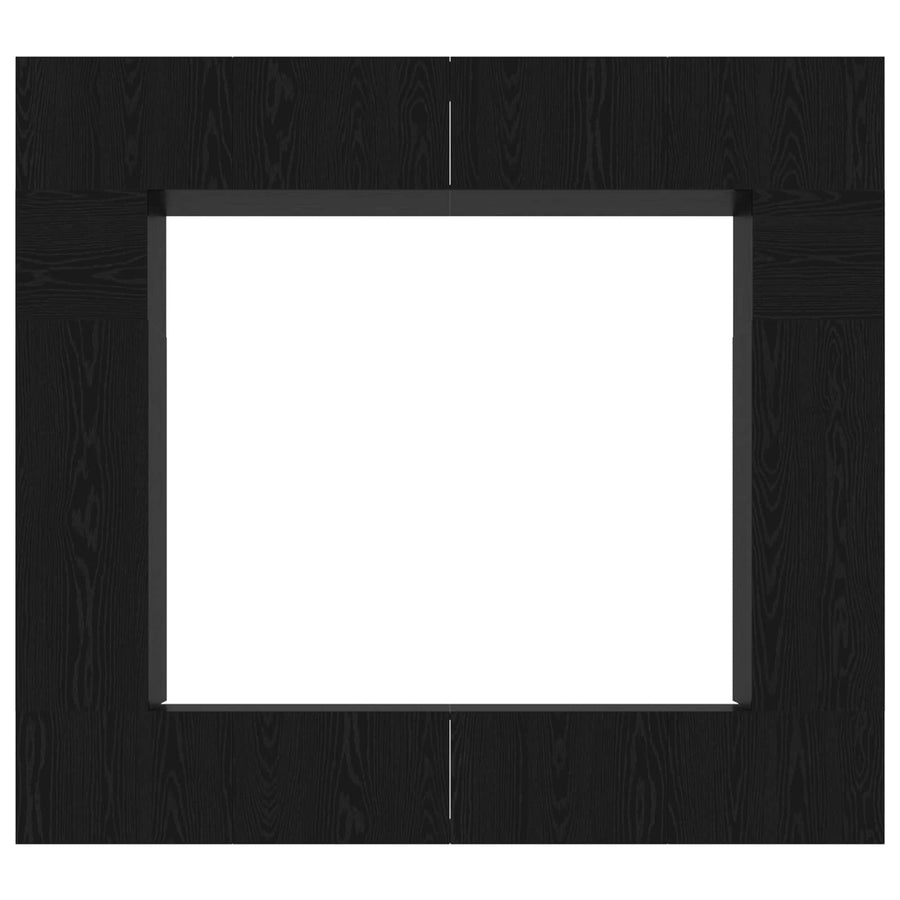 Tv-meubelset Wandgemonteerd 8 pcs Zwart Eiken Bewerkt hout