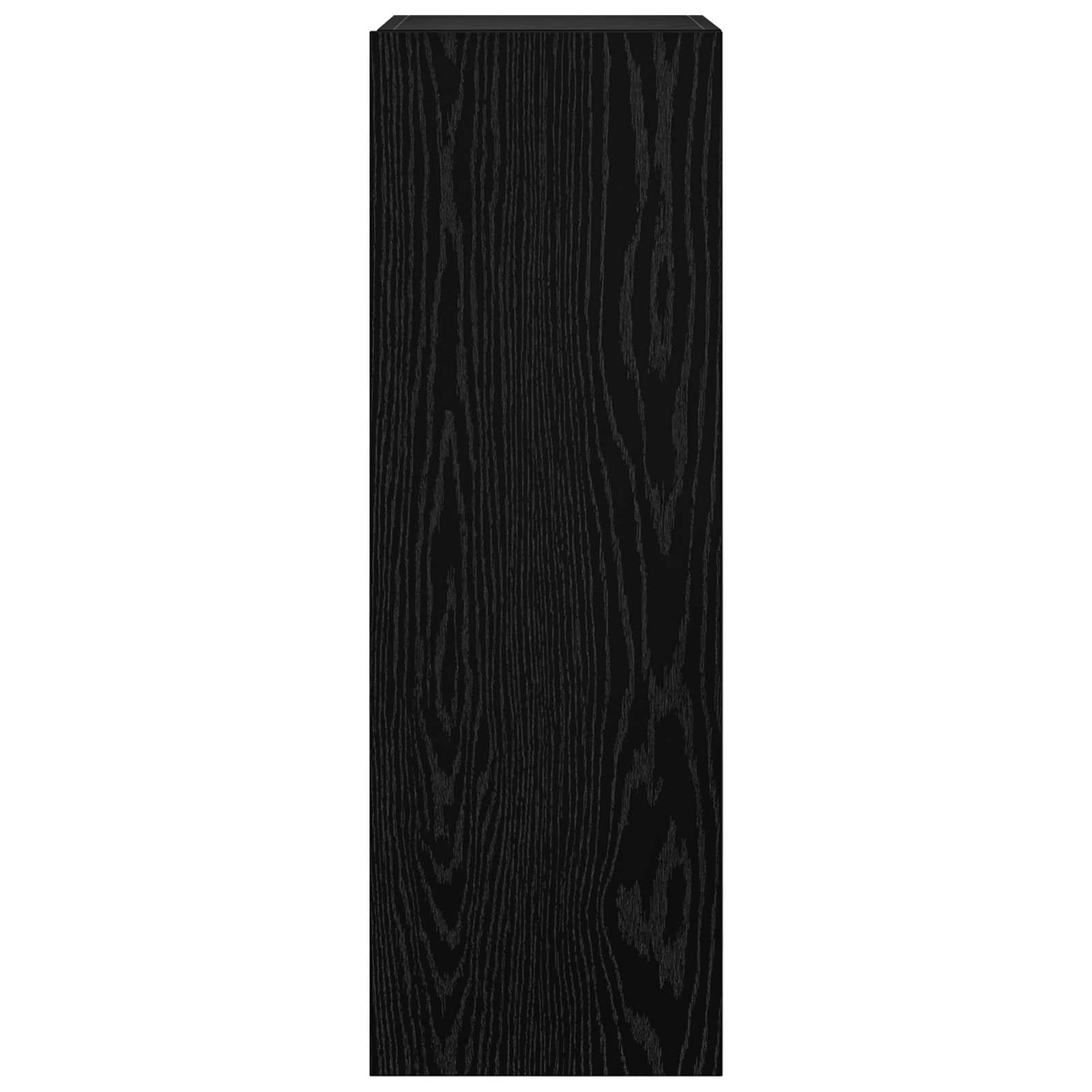 Tv-meubelset Wandgemonteerd 8 pcs Zwart Eiken Bewerkt hout