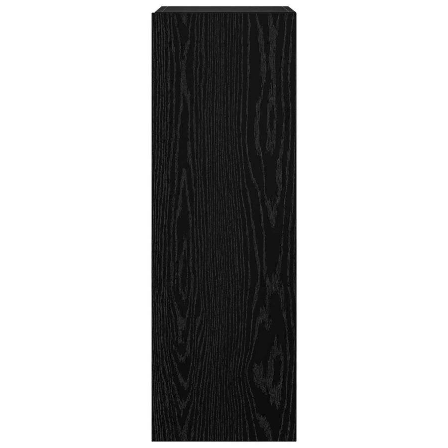Tv-meubelset Wandgemonteerd 8 pcs Zwart Eiken Bewerkt hout