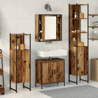 Badkamermeubelset 4-delig bruin 33x33x185.5 cm bewerkt hout