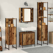 Badkamermeubelset 4-delig bruin 33x33x185.5 cm bewerkt hout