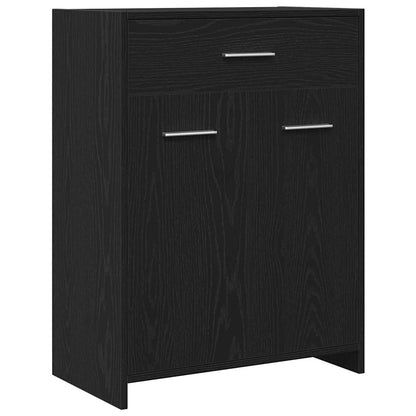 Badkamermeubelset met lade 4 pcs Zwart Eiken Bewerkt hout