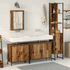 Bathroom furniture set with shelf with storage 4 pcs Brown Engineered wood