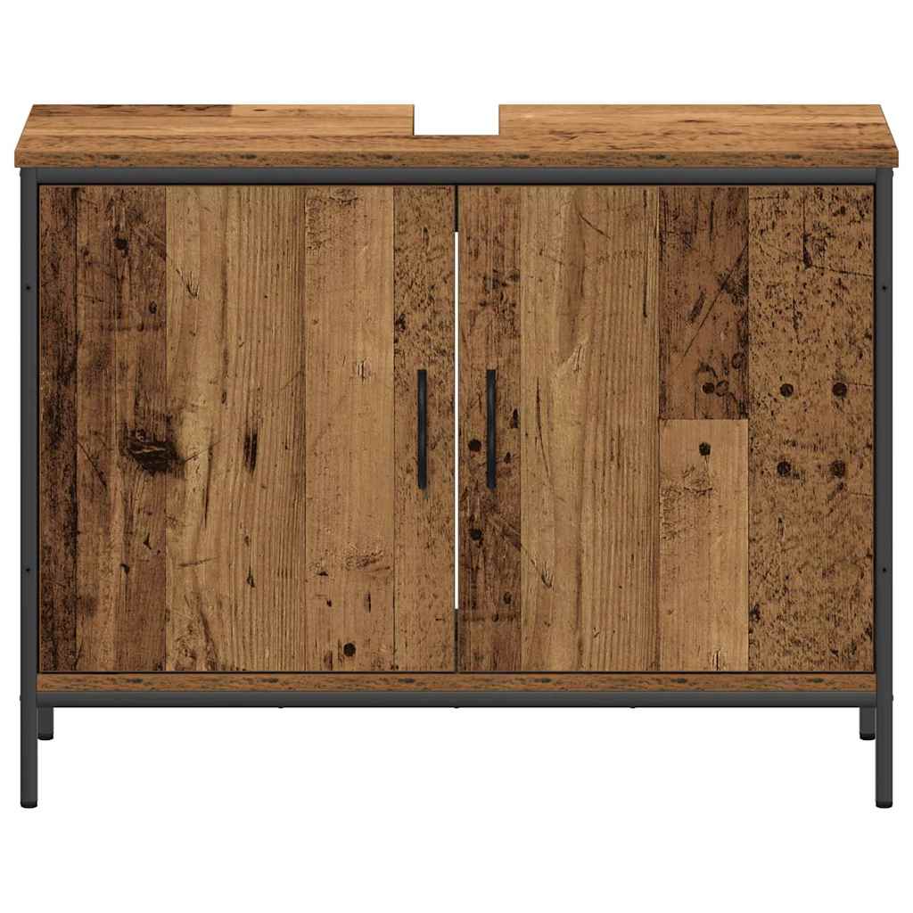 Badkamermeubelset met plank met opslag 4 pcs Bruin Bewerkt hout