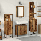 Bathroom furniture set with shelf with storage 4 pcs Brown Engineered wood