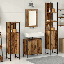Badkamermeubelset met plank met opslag 4 pcs Bruin Bewerkt hout