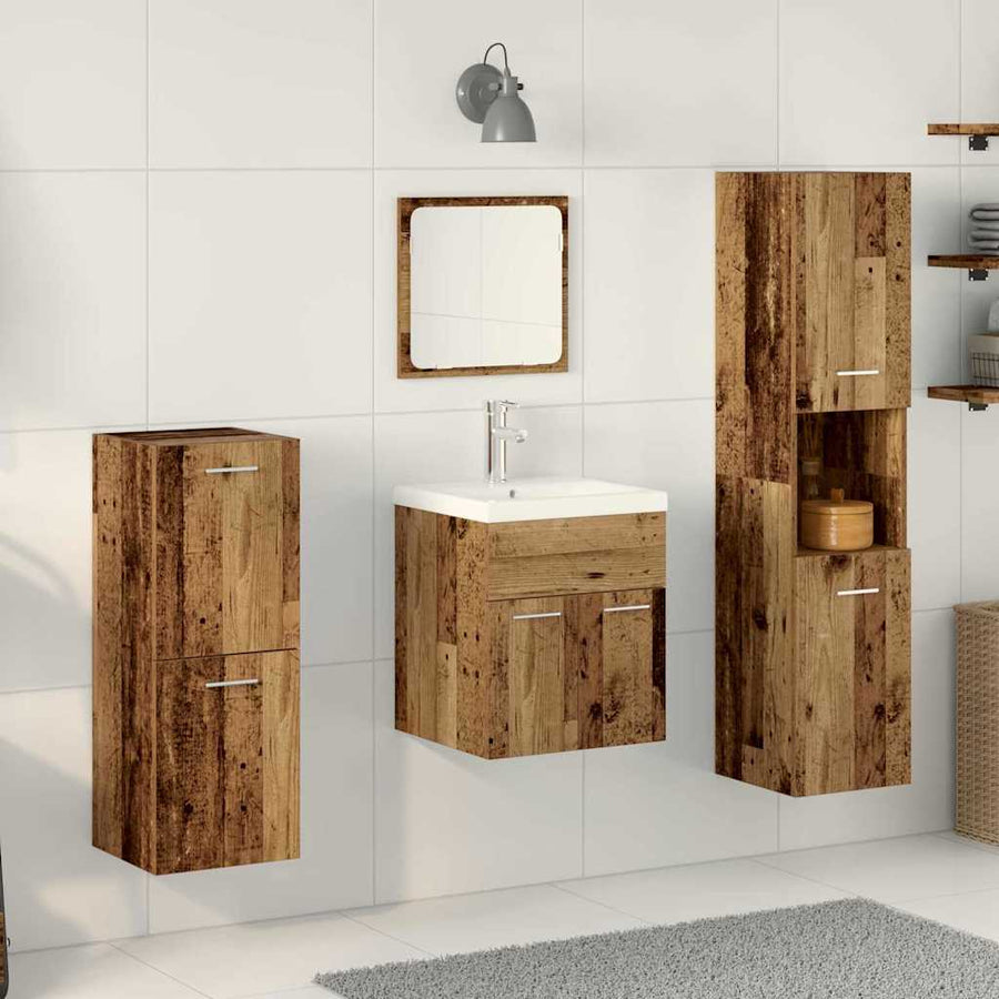 Badkamermeubelset 4 st Oud Hout 41 x 38,5 x 46 cm Bewerkt hout