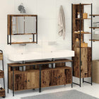 Badkamermeubelset bewerkt hout oud hout 33x33x185.5 cm