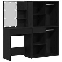 LED Make-up Tafel Set met lade Zwart Eiken 140 x 40 x 140 cm