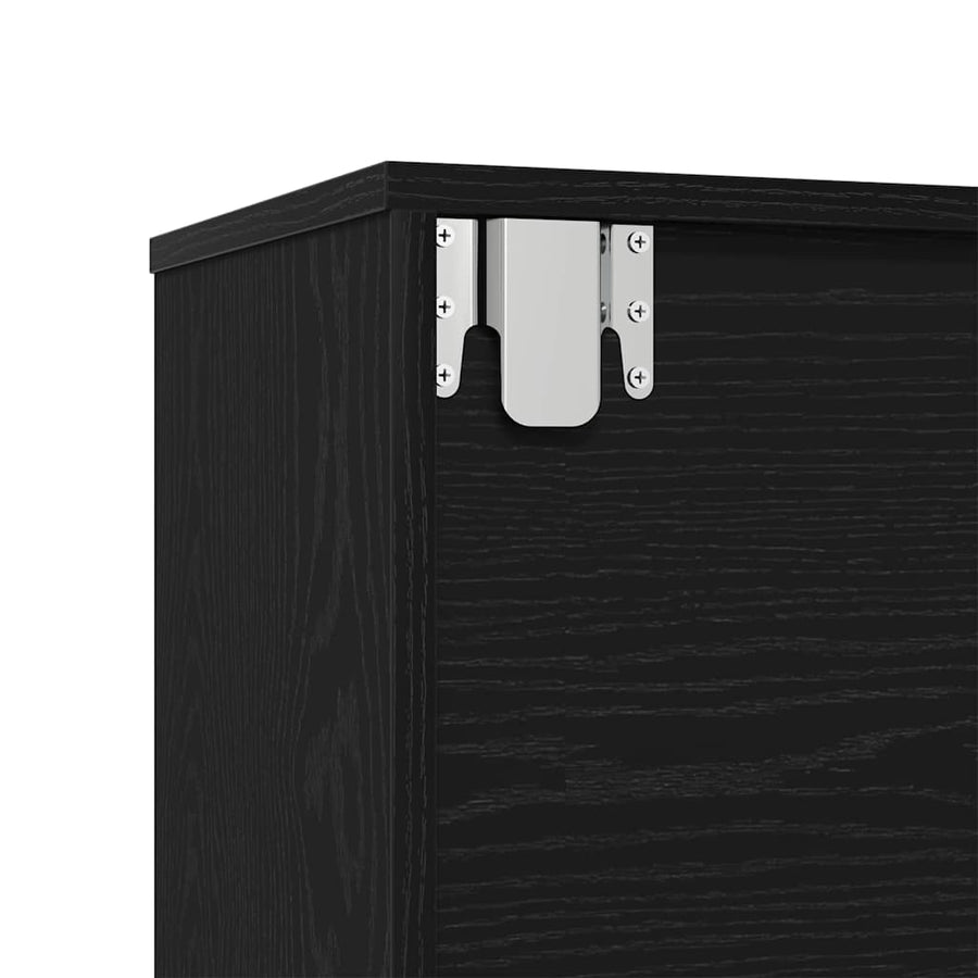 Boekenkast 3 pcs Zwart Eiken 36 x 30 x 143 cm Bewerkt hout