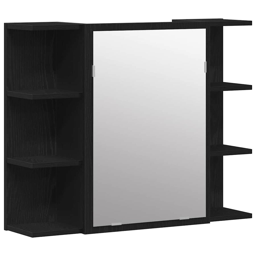 Badkamermeubelset 3 pcs Zwart 30 x 30 x 179,5 cm Bewerkt hout