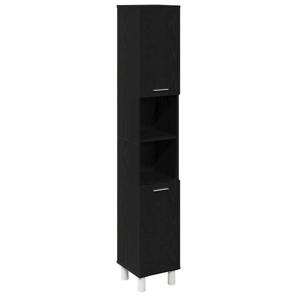 Badkamermeubelset 3 pcs Zwart 30 x 30 x 179,5 cm Bewerkt hout