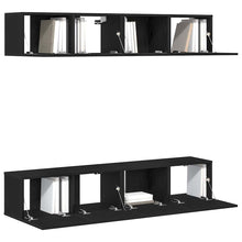 Tv-meubelset 4 pcs Zwart Eiken 80 x 30 x 30 cm Bewerkt hout
