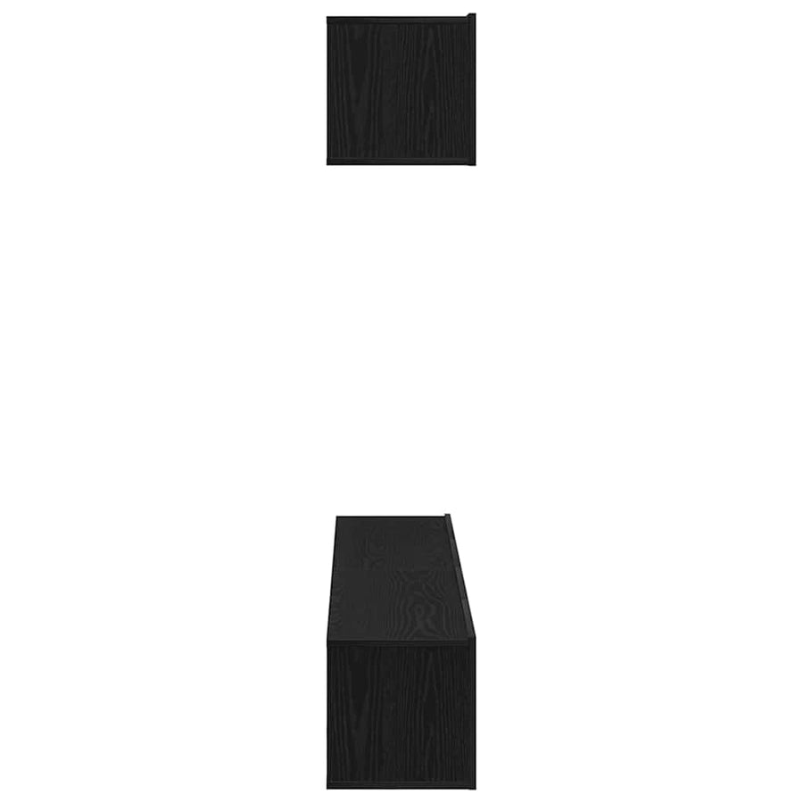 Tv-meubelset 4 pcs Zwart Eiken 80 x 30 x 30 cm Bewerkt hout