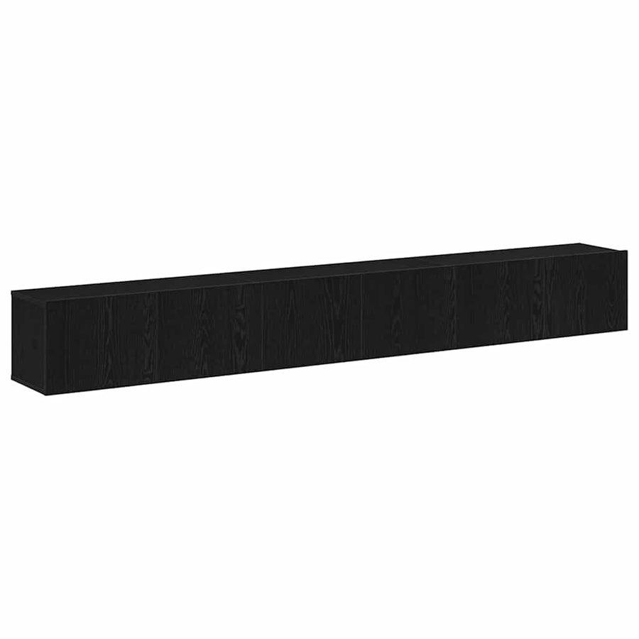 Tv-meubelset 3 pcs Zwart Eiken 80 x 30 x 30 cm Bewerkt hout