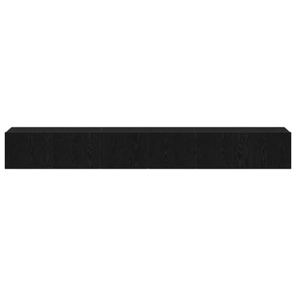 Tv-meubelset 3 pcs Zwart Eiken 80 x 30 x 30 cm Bewerkt hout