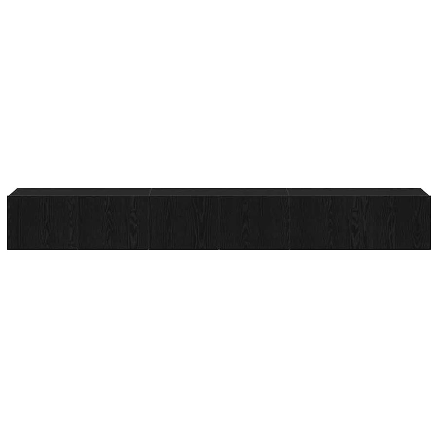 Tv-meubelset 3 pcs Zwart Eiken 80 x 30 x 30 cm Bewerkt hout