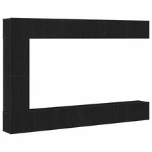 Tv-meubelset Wandgemonteerd 9 pcs Zwart Eiken Bewerkt hout