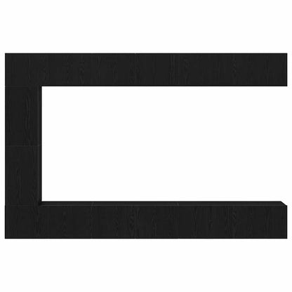 Tv-meubelset Wandgemonteerd 9 pcs Zwart Eiken Bewerkt hout
