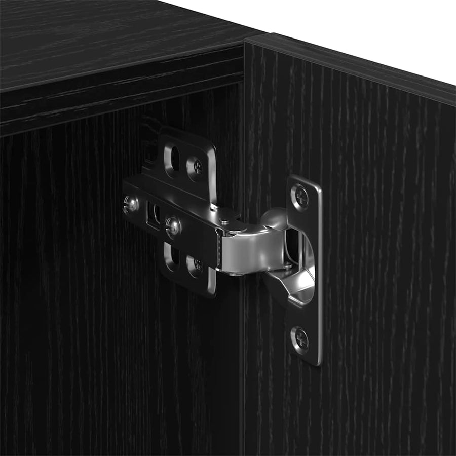 TV-kast Zwart Eiken 100 x 35 x 40 cm Bewerkt hout