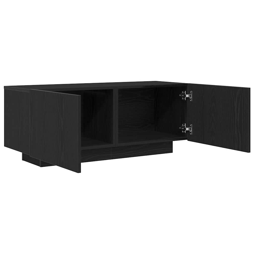 TV-kast Zwart Eiken 100 x 35 x 40 cm Bewerkt hout