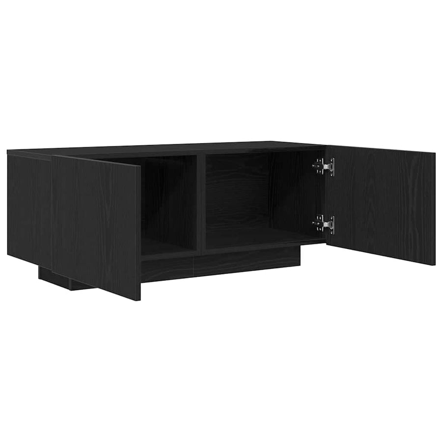 TV-kast Zwart Eiken 100 x 35 x 40 cm Bewerkt hout